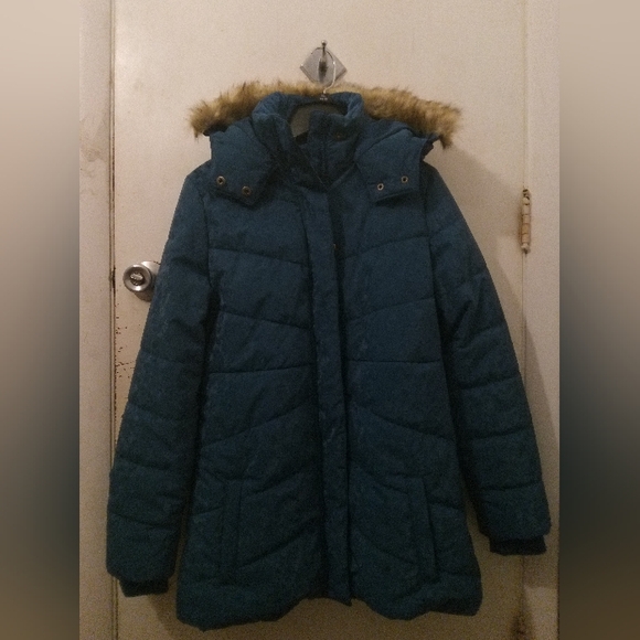 Falls Creek Blue Puffer Jacket with Hood and Insulation - Picture 4 of 5